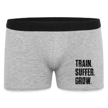 Devise Train Suffer Grow Grunge - Black - Boxer Homme - gris chiné - Devant