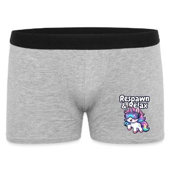 Unicorn VR Chill: Respawn & Relax - Men's Boxer Shorts - heather grey - Front
