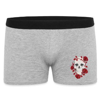 Crâne de Rose Cramoisie - Boxer Homme - gris chiné - Devant