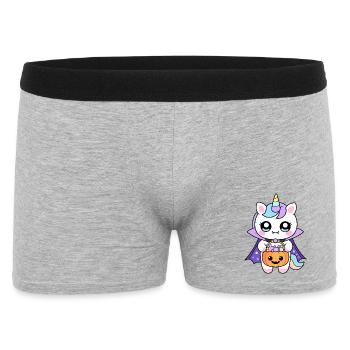 Halloween-Vampir-Einhorn - Männer Boxer Shorts - Grau meliert - Vorne