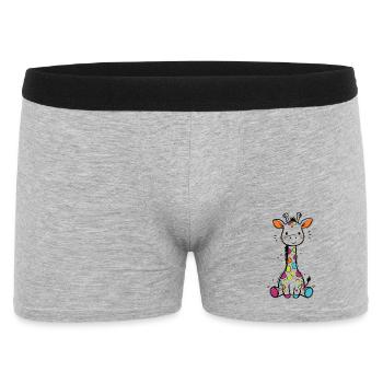 Süße Bunte Giraffe Kinder Baby Safari T-Shirt - Männer Boxer Shorts - Grau meliert - Vorne