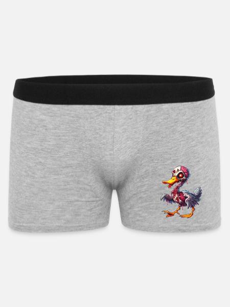 Zombie Ente Gehirn - Männer Boxer Shorts - Grau meliert