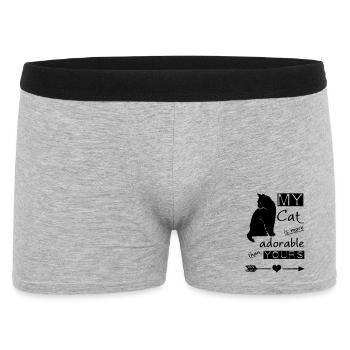 My Cat - more adorable than yours - Men's Boxer Shorts - heather grey - Front