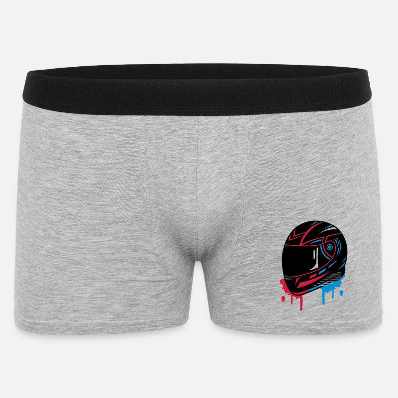cooles Motorradhelm Graffiti - Männer Boxer Shorts - Grau meliert