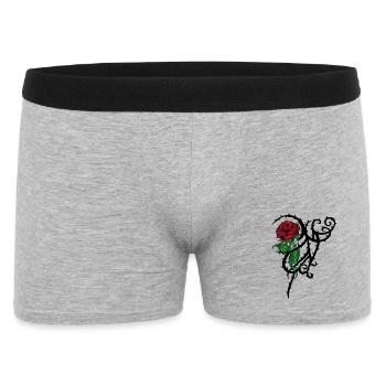 Tattoo Rose - Männer Boxer Shorts - Grau meliert - Vorne