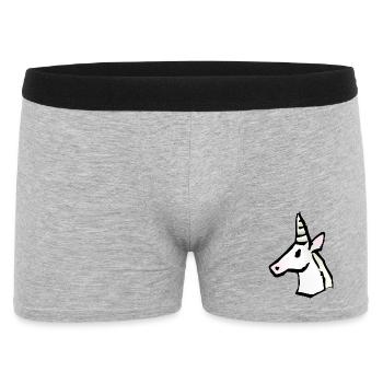 Einhorn - Männer Boxer Shorts - Grau meliert - Vorne