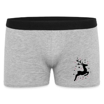 leaping reindeer - Men's Boxer Shorts - heather grey - Front