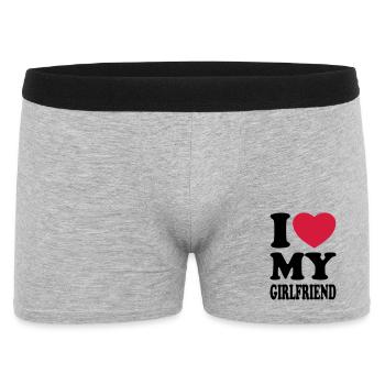 I love my girlfriend - Men's Boxer Shorts - heather grey - Front