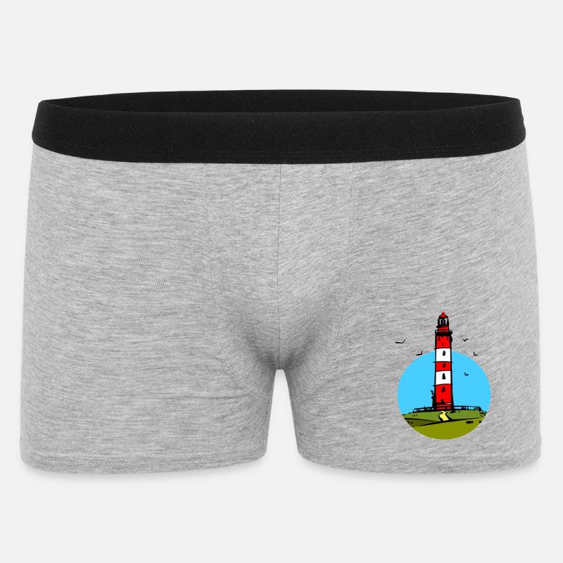 Leuchtturm Amrum Design - Männer Boxer Shorts - Grau meliert