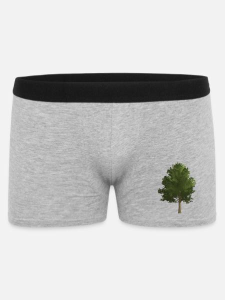 Træ fransk ahorn, farvet, grøn - Boxer Shorts til mænd - grå meleret