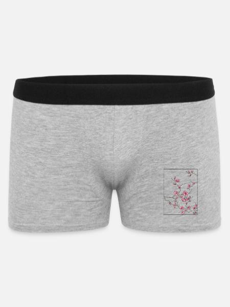 Design floreale dei fiori di ciliegio - Boxer da uomo - grigio melange