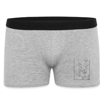 Floral Design Cerisier Outline Noir - Boxer Homme - gris chiné - Devant