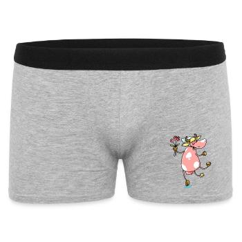 Farmer's Cow with Flowers Cute Design - Men's Boxer Shorts - heather grey - Front