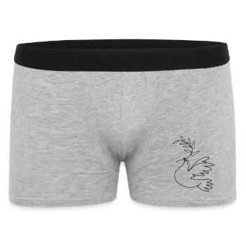Friedenstaube - Männer Boxer Shorts - Grau meliert - Vorne