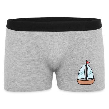 Boot Schiff Segelschiff - Männer Boxer Shorts - Grau meliert - Vorne