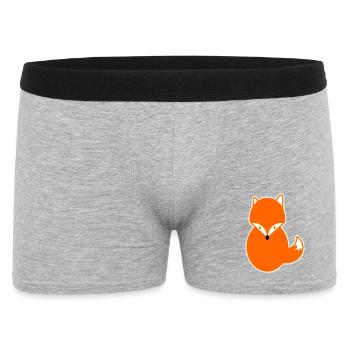 Renard aux cheveux roux – Dessin animé mignon, intelligent et kawaii - Boxer Homme - gris chiné - Devant