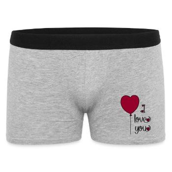 T-Shirt für Verliebte - Männer Boxer Shorts - Grau meliert - Vorne