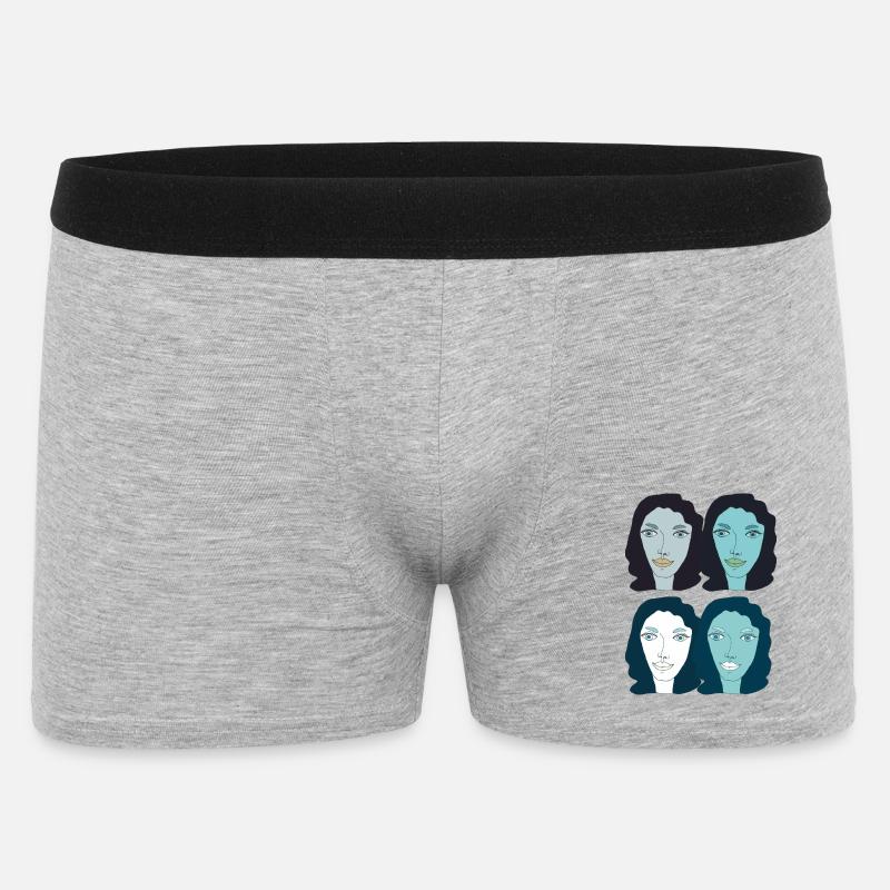 lady kunst pop - Männer Boxer Shorts - Grau meliert