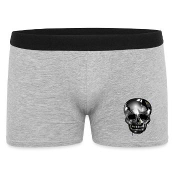 extravagant skull colored in chrome look - Men's Boxer Shorts - heather grey - Front