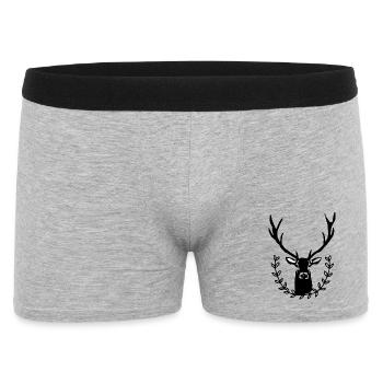 Deer with laurel wreath - Men's Boxer Shorts - heather grey - Front
