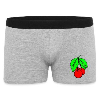 Kirschen - Männer Boxer Shorts - Grau meliert - Vorne
