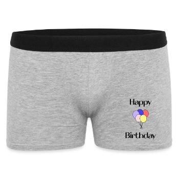 HAPPY BIRTHDAY. HAPPY BIRTHDAY. ANNIVERSARY. - Men's Boxer Shorts - heather grey - Front