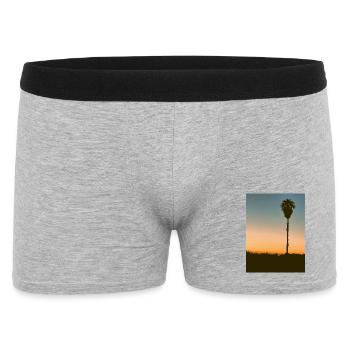 Palme2 vintage - Männer Boxer Shorts - Grau meliert - Vorne