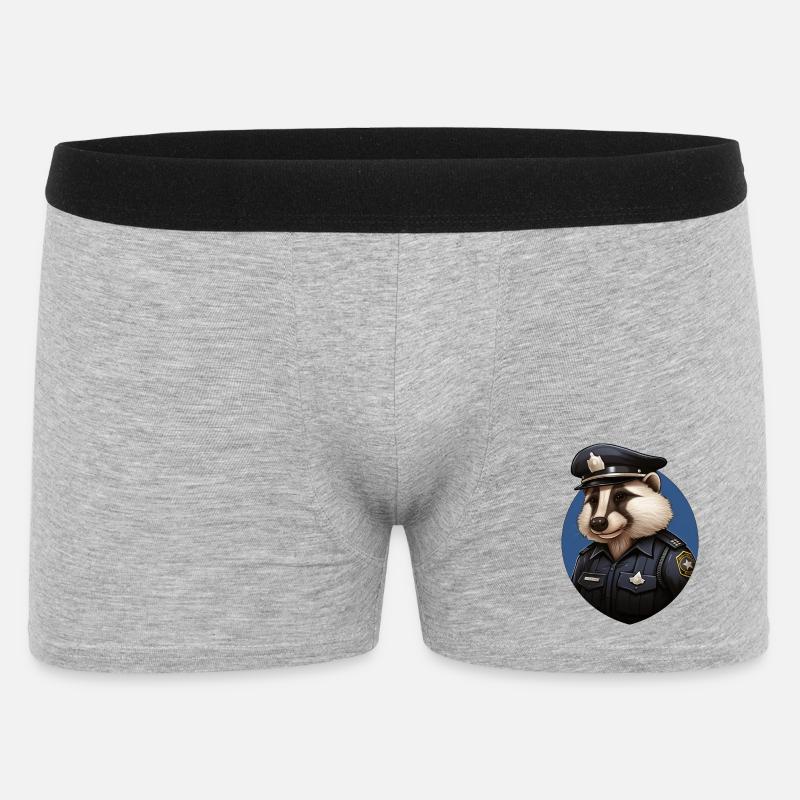 Polizei Dachs - Männer Boxer Shorts - Grau meliert