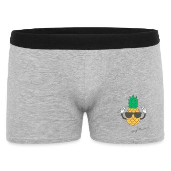 Pineapple "positive Vibes" - Männer Boxer Shorts - Grau meliert - Vorne