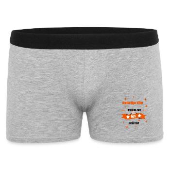 Opa - großartiger Vater - Männer Boxer Shorts - Grau meliert - Vorne
