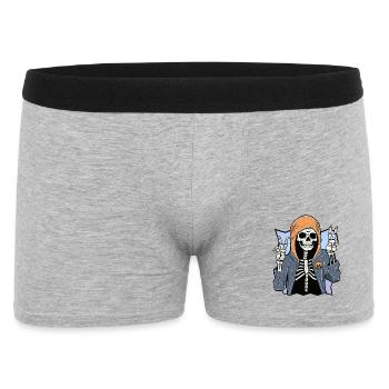 Skeleton with Hoodie - Männer Boxer Shorts - Grau meliert - Vorne