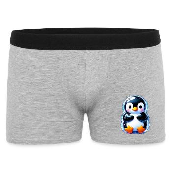 Pinguin - Männer Boxer Shorts - Grau meliert - Vorne