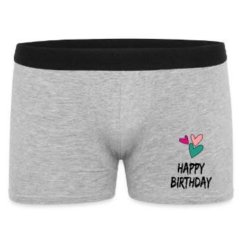HAPPY BIRTHDAY. HAPPY BIRTHDAY. ANNIVERSARY. - Men's Boxer Shorts - heather grey - Front