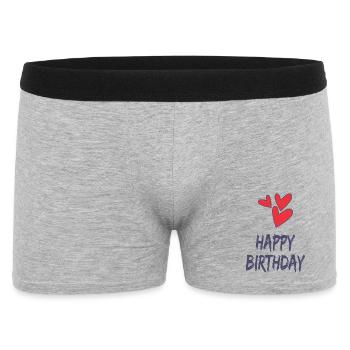 HAPPY BIRTHDAY. HAPPY BIRTHDAY. ANNIVERSARY. - Men's Boxer Shorts - heather grey - Front