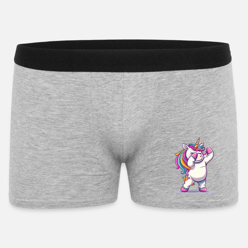 Tanzendes Einhorn - Männer Boxer Shorts - Grau meliert