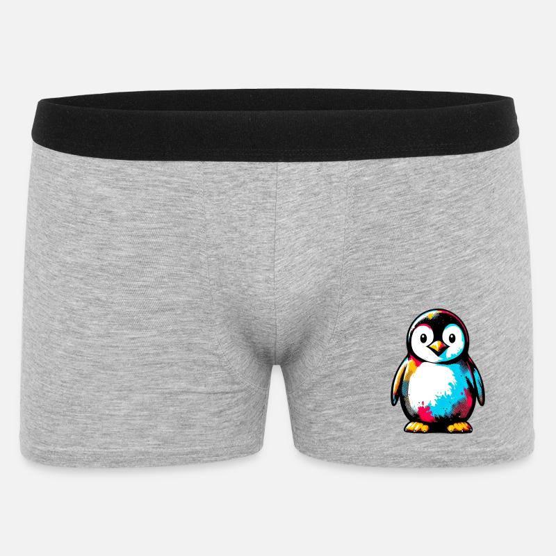 Pinguin - Männer Boxer Shorts - Grau meliert