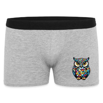 Eule - Männer Boxer Shorts - Grau meliert - Vorne