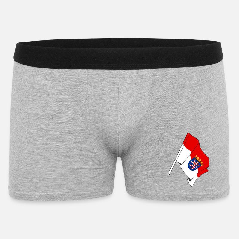 Flagge von Hessen - Männer Boxer Shorts - Grau meliert
