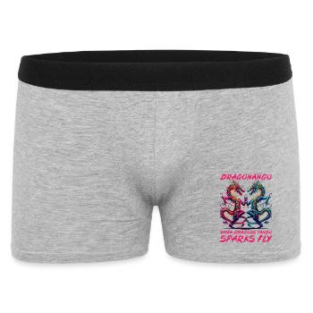 Dragonango: Wenn Drachen Tango tanzen, fliegen die Funken! - Männer Boxer Shorts - Grau meliert - Vorne