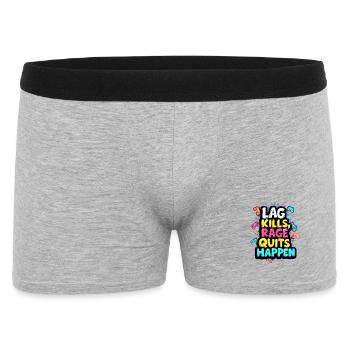 LAG KILLS, RAGE QUITS HAPPEN, GAMING - Men's Boxer Shorts - heather grey - Front
