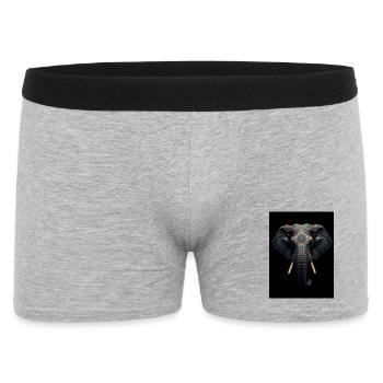 Tête d'éléphant tatoué style indien - Boxer Homme - gris chiné - Devant