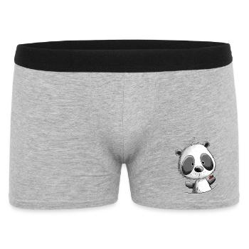 Droll Panda I Panda Bear I Pandas Animal Motif - Men's Boxer Shorts - heather grey - Front