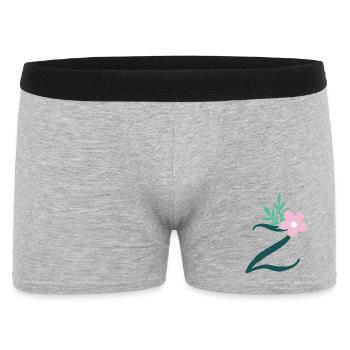 Elégante lettre 'Z' avec des fleurs - Boxer Homme - gris chiné - Devant
