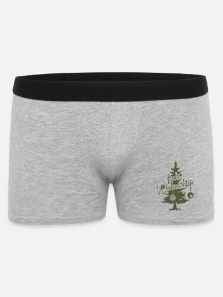 Glædelig jul gran skov symbol logo - Boxer Shorts til mænd - grå meleret