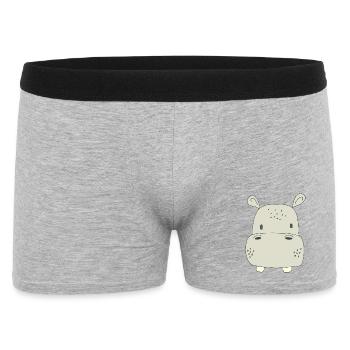 Playful hippo motif for children - Men's Boxer Shorts - heather grey - Front