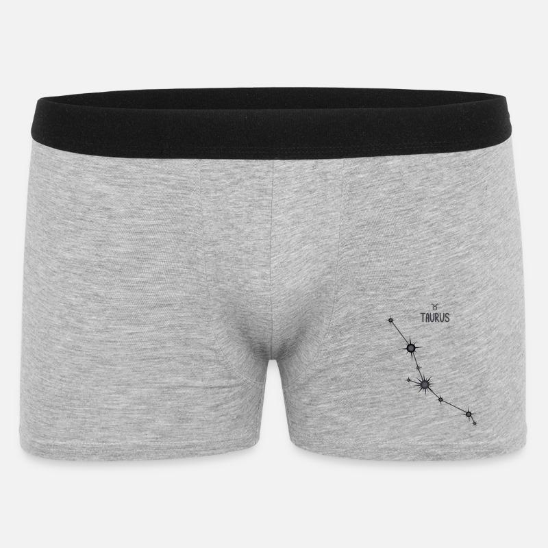 Stier Sternzeichen Sternbild Schwarz & Grau - Männer Boxer Shorts - Grau meliert
