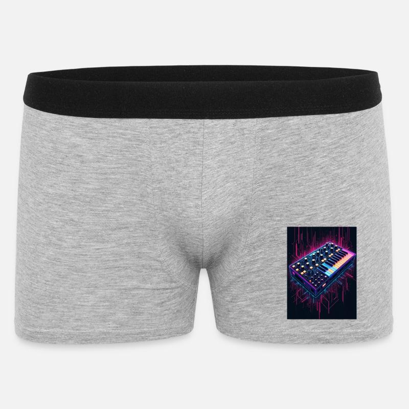 Futuristisches Synthesizer Design - Männer Boxer Shorts - Grau meliert