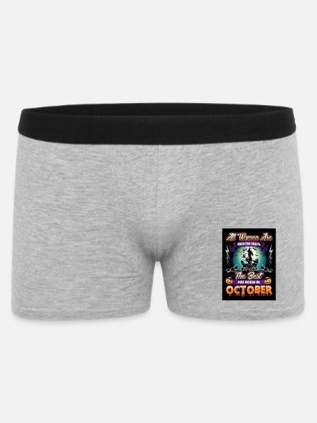 Die Besten sind im Oktober geboren - Hexe - Männer Boxer Shorts - Grau meliert