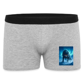 Fenrir, giant Norse wolf under northern lights - Men's Boxer Shorts - heather grey - Front