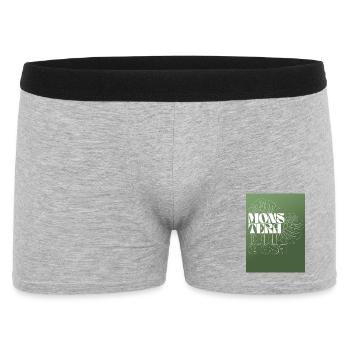 Monstera Botanical Line Art Design - Men's Boxer Shorts - heather grey - Front